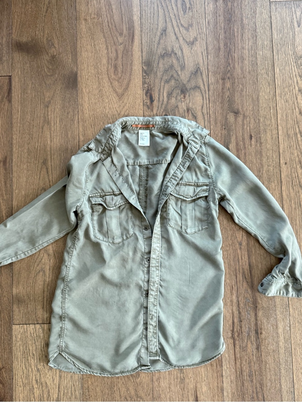H&M &Denim Olive Utility Shirt Size 4